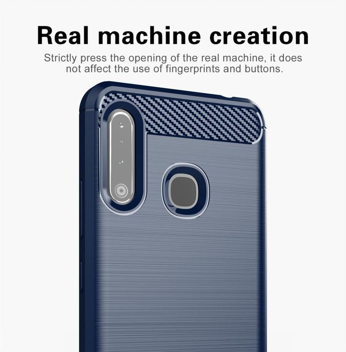 Image du produit Cadorabo TPU Ultra Slim carbon edelstahl Combi Cover (Samsung Galaxy A70e)