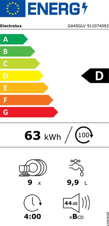 Label énergétique Electrolux GA45GLV