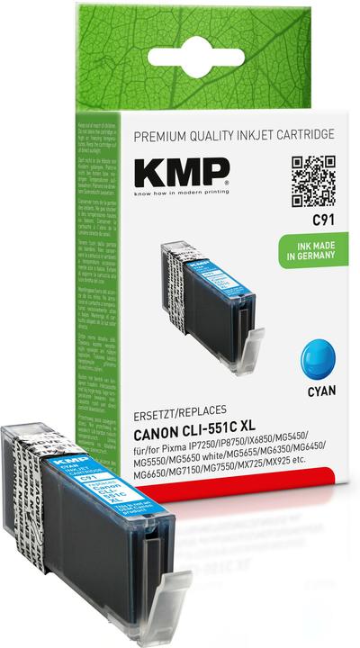 KMP C91 Tintenpatrone komp. mit Canon CLI-551 C XL (C)