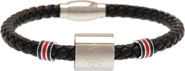 Rangers FC Ring Armband Leder Edelstahl (100% synthetisches Material)