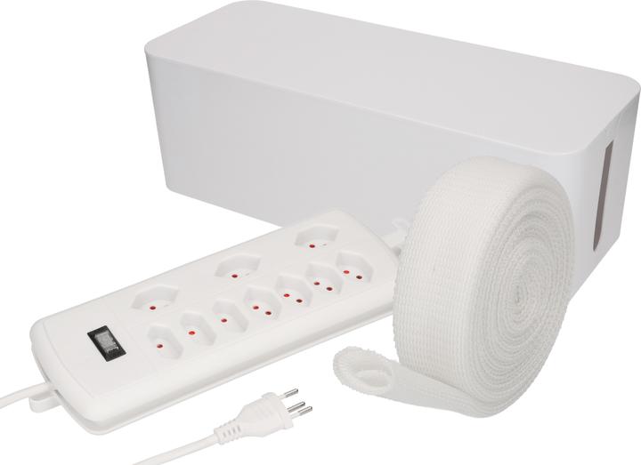Max Hauri Kit de gestion des câbles Cable Home : boîte grande + station d'alimentation + gaine de câble