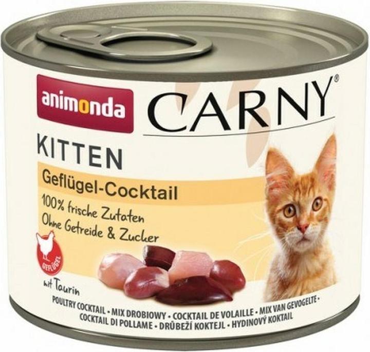 Produktbild animonda Carny Kitten Poultry Cocktail - Nassfutter für Katzen - 200g (Welpe + Kitten, 1 Stk., 200 g)