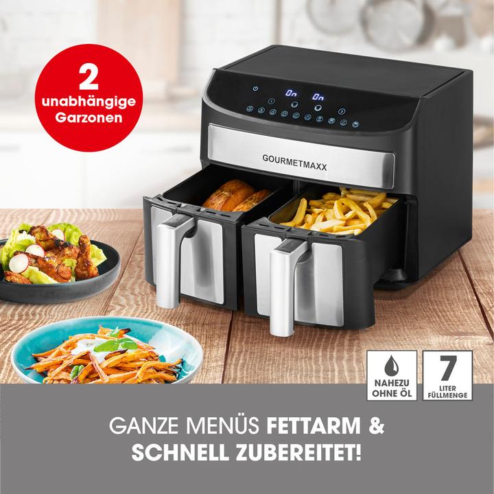 Image du produit Gourmetmaxx Friteuse à air chaud à deux chambres