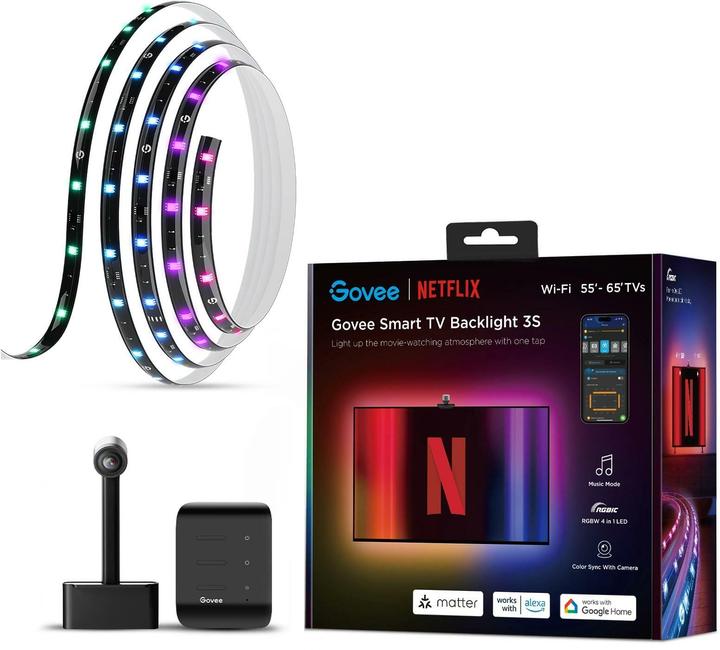 Produktbild Govee Envisual TV Backlight (Warmweiss, RGBIC, 360 cm, Indoor)
