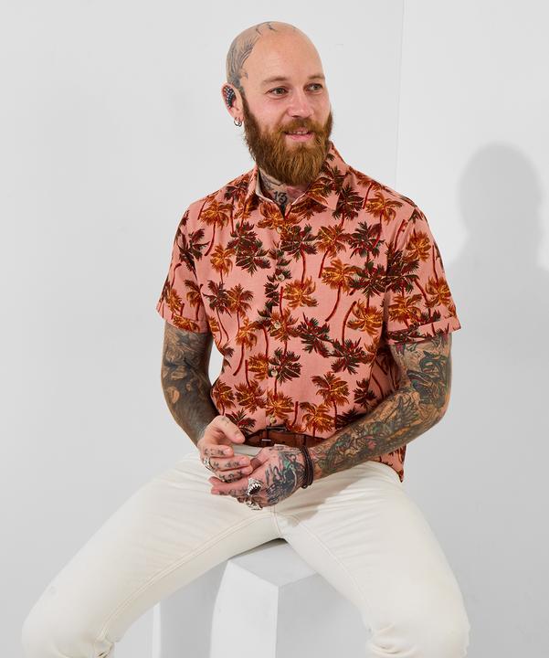 Actual product image Joe Browns Palm Tree Print Short Sleeve Shirt (XL)