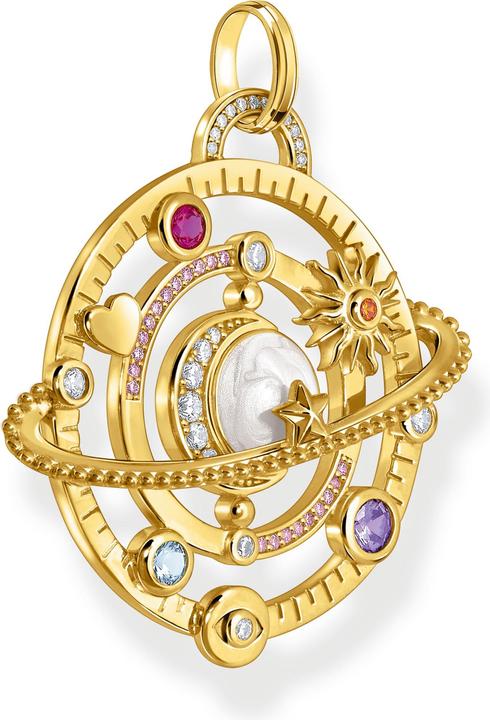 Produktbild Thomas Sabo Anhänger mit Planetenring und bunten Steinen vergoldet (925er Silber, Emaille)