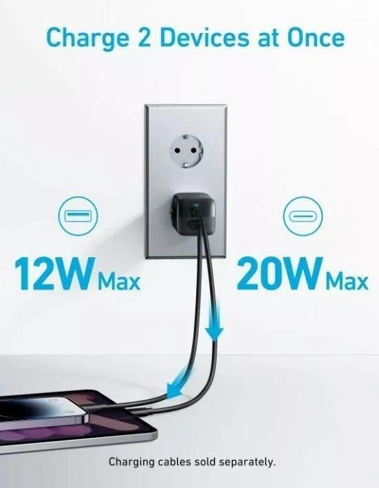 Produktbild Anker 323 Dual-Port 33W Charger, EU Plug (33 W)
