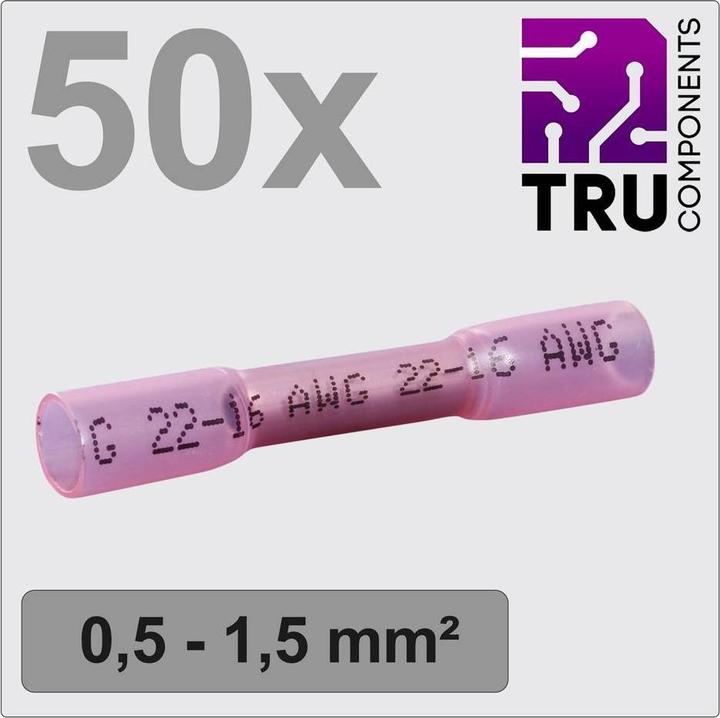 Actual product image Tru Components TC-12888400 Butt connector with heat-shrink tubing 0.5 mm² 1.5 mm² Vo