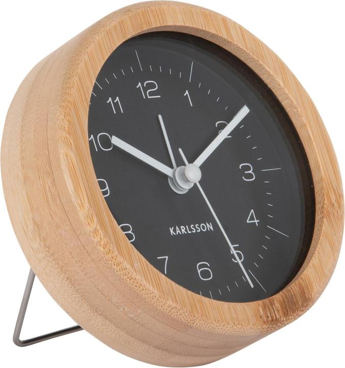 Karlsson Classic alarm clock Neat Round Bamboo / Black