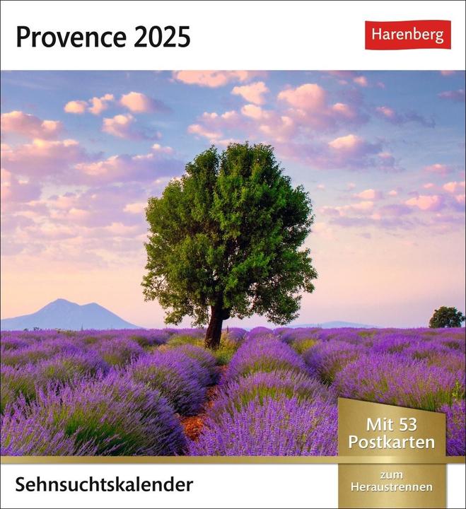 Produktbild Harenberg Provence Sehnsuchtskalender 2025 - Wochenkalender mit 53 Postkarten (Harter Einband, Deutsch)
