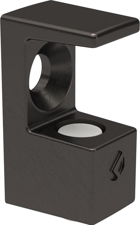 Actual product image Italiana Ferramenta Glass shelf support GRACE for screwing, 8 mm glass, nickel-plated black zamak
