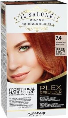 Actual product image Il Salone Milano Plex Rebuilder Permanent Hair Color Cream 7.4 Copper Blonde Professional Hair Dye K (7.4 Copper blonde)
