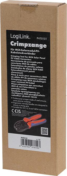 Produktbild LogiLink Crimpzange für MC4-Steckverbinder von Solarmodul-PV-Kabeln (217 mm)