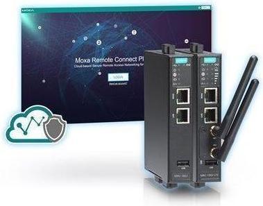 Produktbild Moxa MRC-1002-LTE-EU-T - Remote Connect-Gateway mit 1 LTE-Mobilfunkanschluss und 2 Ethernet-Anschlüssen