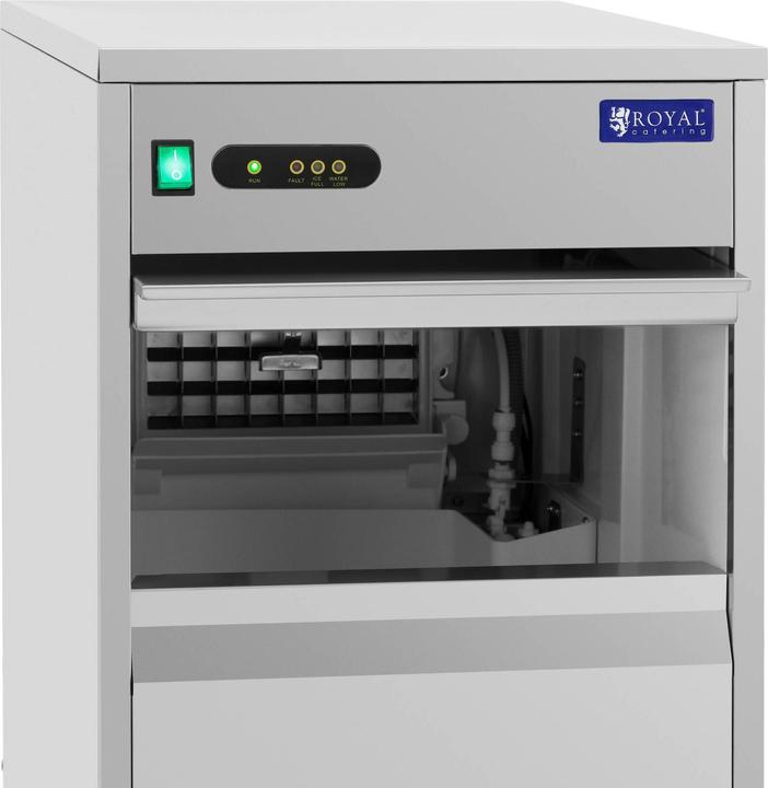 Produktbild Royal Catering Gastro Eiswürfelmaschine Eiswürfelbereiter Icecubemaker 30kg/24h Edelstahl (EU-Stecker)