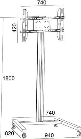 Produktbild Multibrackets M Display Stand 180 Single Black (Gerätespezifisch, 63", 50 kg)