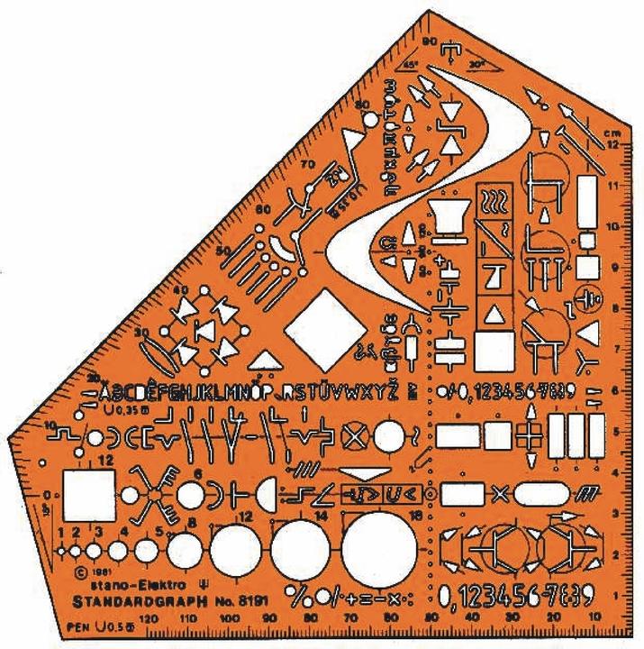 Image du produit Standardgraph Pochoir Équerre d'école orange (155 mm)