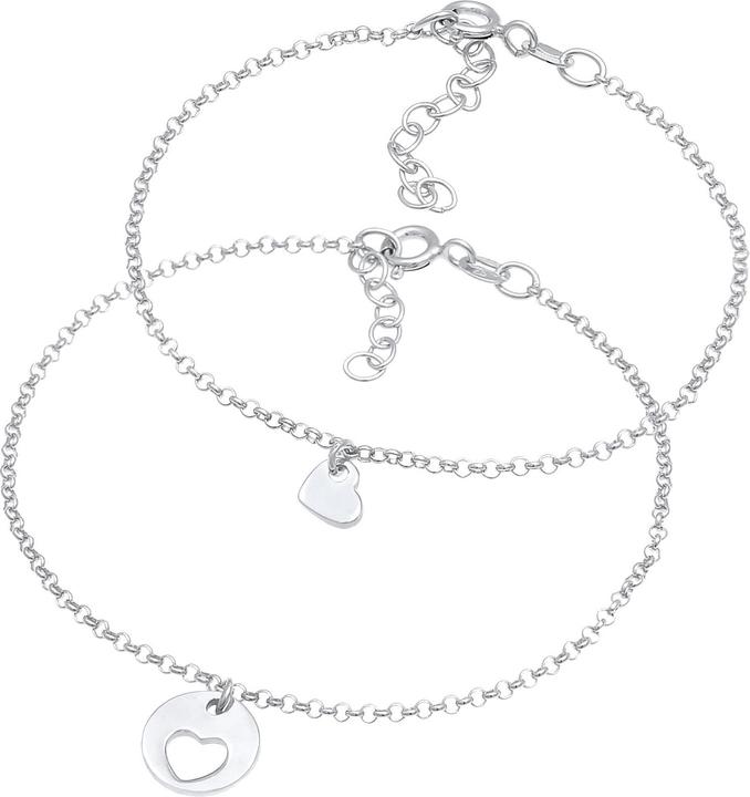 Immagine prodotto Elli Bracciale Cuore Madre Figlia Piatto Ritagliato Argento 925 (16 cm, Argento 925)