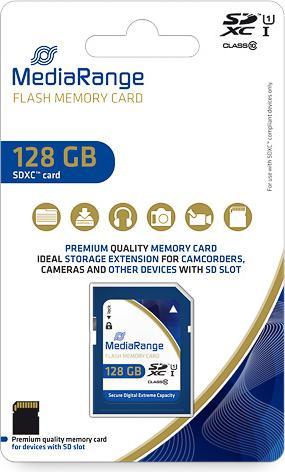 Produktbild MediaRange SD Card SDXC CL.10 UHS-1 (128 GB, SDXC, U1, UHS-I)