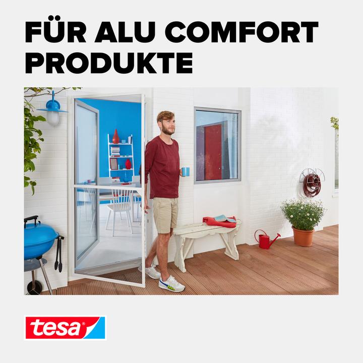 Produktbild tesa Insektenschutz Alu COMFORT Ersatzrolle, für Fenster & Türen, ohne Bohren (120 x 250 cm)