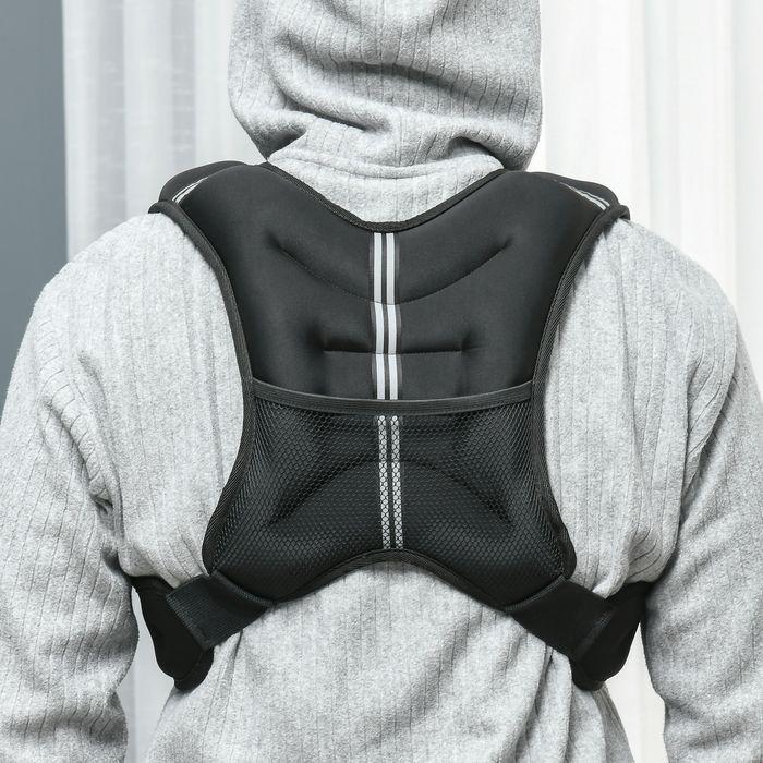 Actual product image Swisshandel24 Strength training weight waistcoat Weight Vest 10 kg adjustable Oxford fabric Metal sand Black 40 x (1 x 10 kg)