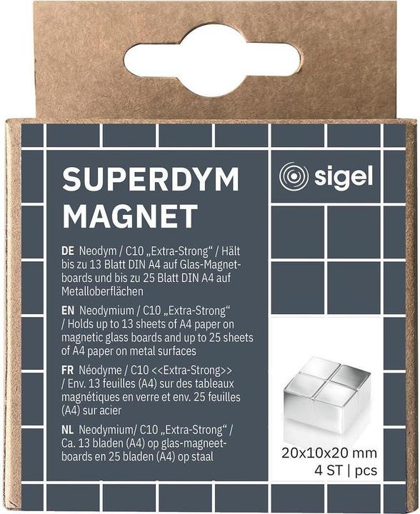 Image du produit Sigel Aimant Neodym Cube 4ST argent (4 x)