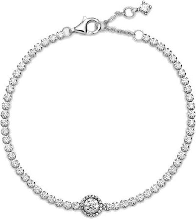 Pandora Halo Tennisarmband (18 cm, Sterling-Silber)