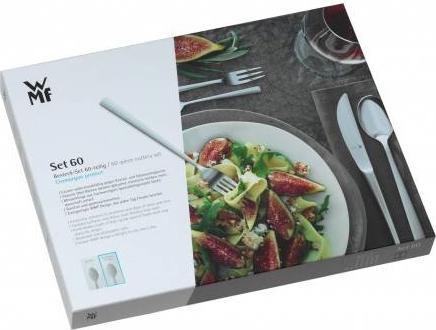 Productafbeelding WMF Bestekset 12 personen Palma 60tlg Monobloc messen Roestvrij staal gepolijst (60 Stuk, Bestekset)