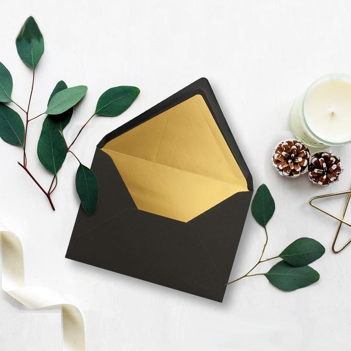 Produktbild Neuser Papier C5 Briefumschläge-Set mit Goldfütterung (75 Stück) (C5, 75 x)