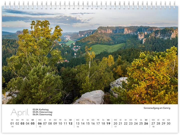 Produktbild Kalender Schsische Schweiz kompakt 2026 (21 x 15 cm, Deutsch)