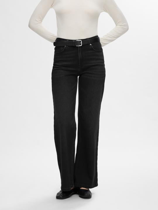 Produktbild Selected Femme Schwarze Wide Fit Jeans (25)