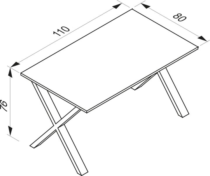 Image du produit VCM Table de salle à manger en bois Xona X Argent (110 x 80 x 76 cm)