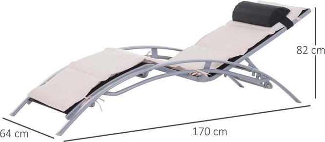 Immagine prodotto Outsunny Sedia a sdraio in alluminio (170 cm)