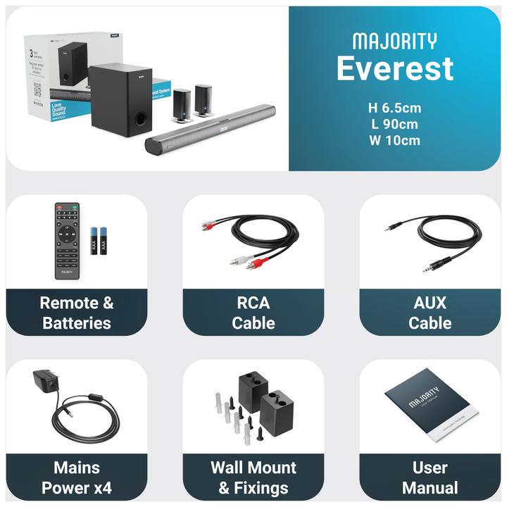 Actual product image Majority Everest 5.1 Dolby Audio Soundbar EU (300 W)