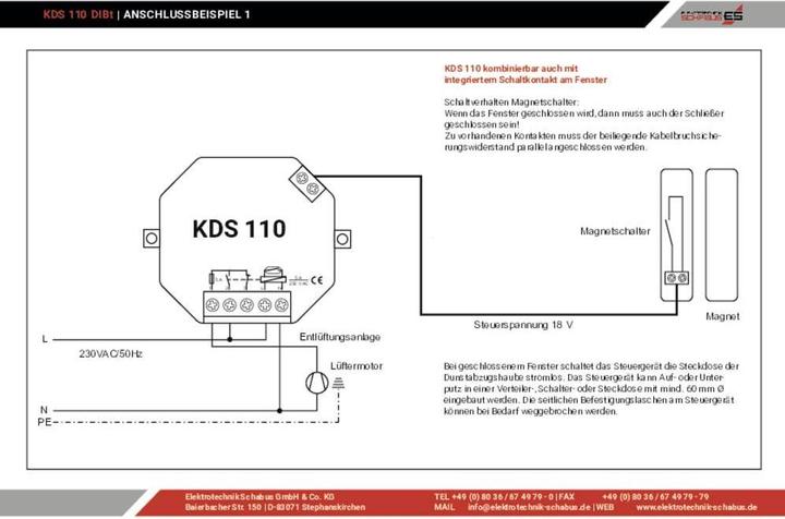 Produktbild Schabus Kabel-Abluftsteuerung KDS110 1