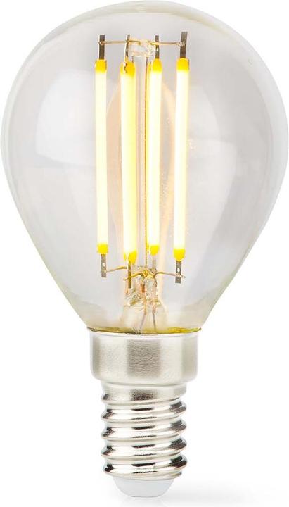 Produktbild Nedis LED-Filament-Lampe E14 G45 4.5 W 470 lm 2700 K Dimmbar Warmweiss 1 Stück Klar (E14, 4.50 W, 470 lm, 1 x, F)