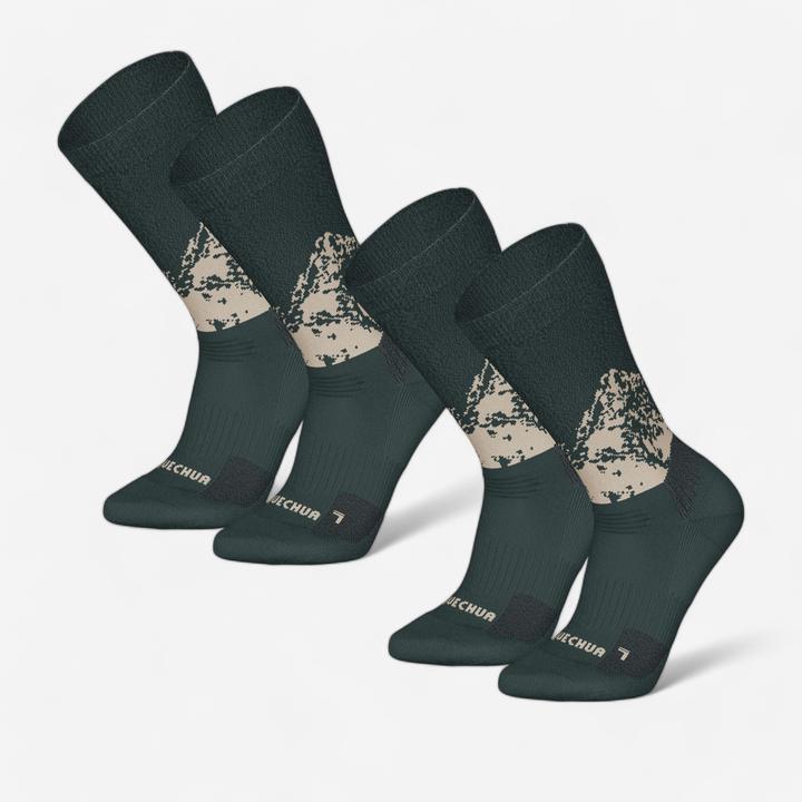 Quechua Wandersocken Damen/Herren warm halbhoch - SH500 2 Paar (39, 42)
