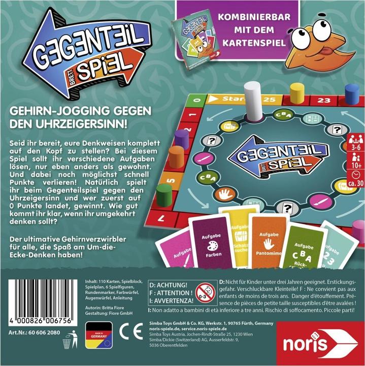 Actual product image Noris Opposite board game (German)