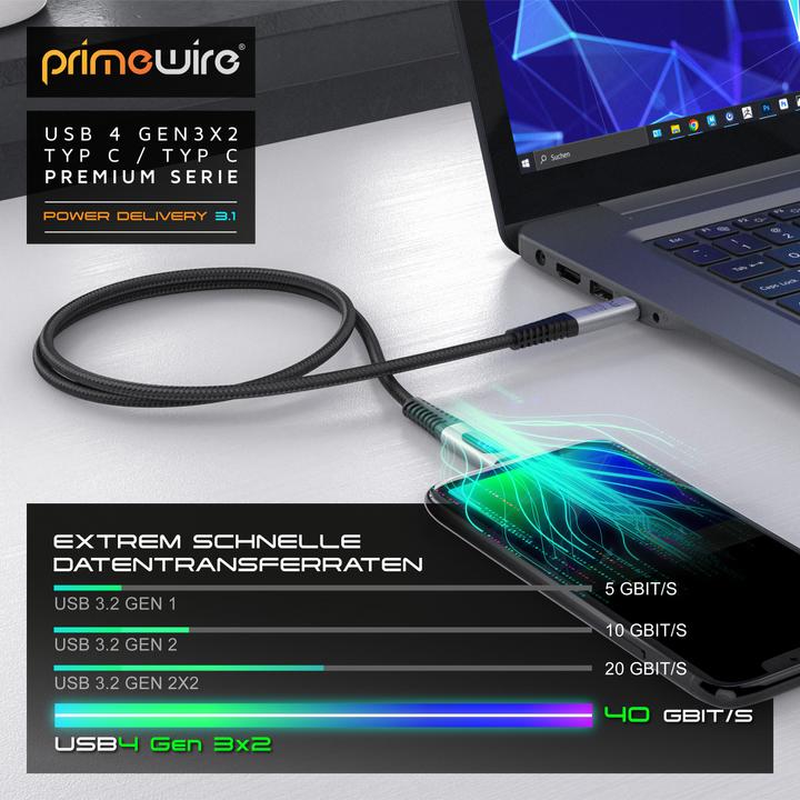 Actual product image Primewire USB C — USB C (1 m, USB 4.0, 240 W)