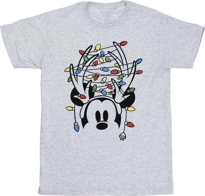 Disney Mickey Mouse Christmas Head Lights TShirt (L)