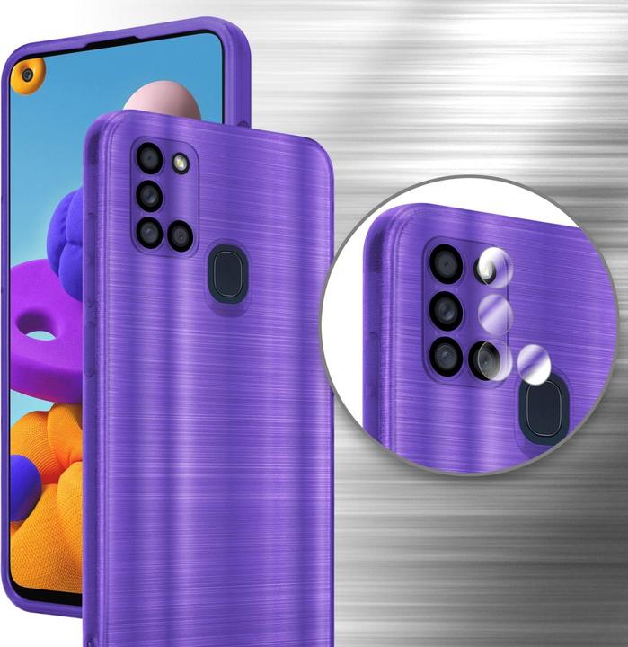 Actual product image Cadorabo Case for Samsung Galaxy A21s in TPU Brushed Camera Protector LM160 Style (Samsung Galaxy A21s)