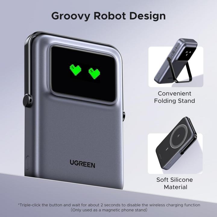 Image du produit Ugreen Magnetic Power bank UNO PB572 10000mAh Qi Grey (10000 mAh, 20 W)