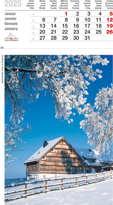 Image du produit Calendrier de cartes postales Helvetia 2025 (16,5 x 23 cm, Allemand)