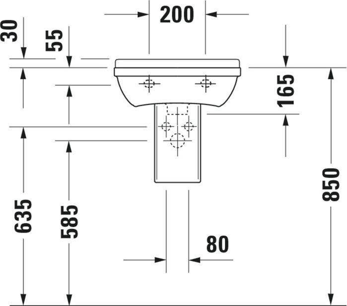 Produktbild Duravit Handwaschbecken STARCK 3 m ÜL HLB 450x320mm 1 Hahnloch weiss (320 mm, 450 mm)