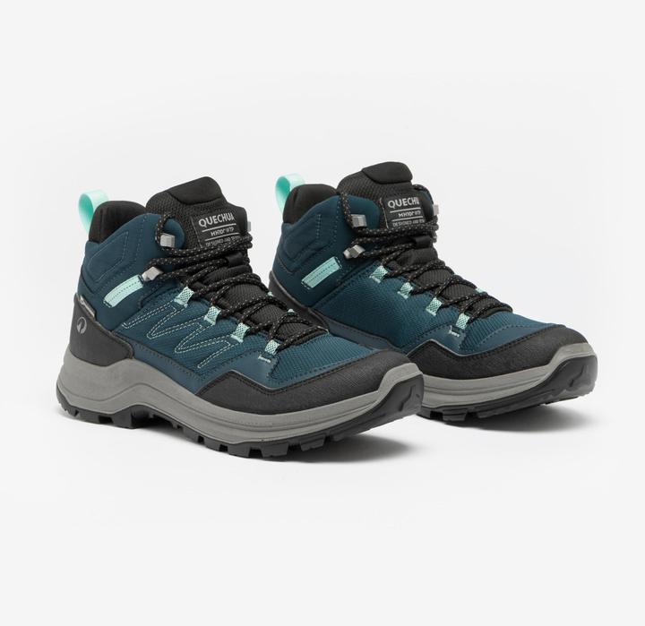 Actual product image Quechua Women’s Waterproof Mountain Hiking Boots - MH100 Mid - Green (40)
