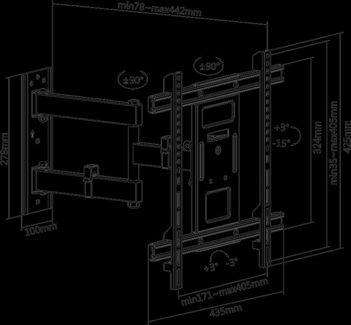 Actual product image LogiLink Bracket for LCD TV / curved LCD TV (full-motion) (Wall, 70", 50 kg)