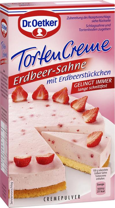Produktbild Dr. Oetker Tortencreme Erdbeer-Sahne (113 g)