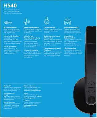 Produktbild Logitech H540 USB Computer Headset (Kabelgebunden, USB-A)