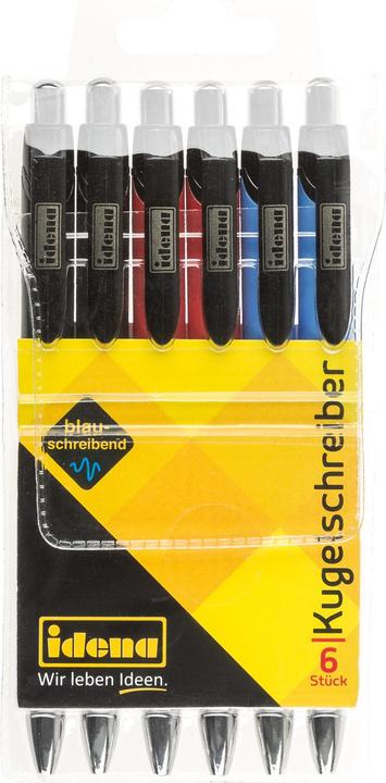 Image du produit Idena Stylo à bille 6p. assortis, écriture bleue (Multicolore, 6 x)