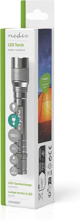 Produktbild Nedis LED-Taschenlampe, Premium, 150lm - silber (2.90 cm, 150 lm)